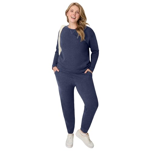 Image of Hanes Women's Sweatpants - EcoSmart Fleece Joggers - Open-Bottom Pocketless Pull-On Lounge Pants - Reg. & Petite Sizes