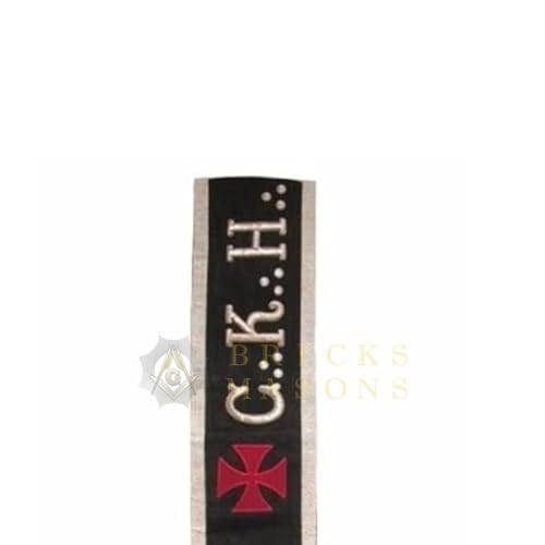 30th Degree Scottish Rite Collar - Templar Cross Black Moire