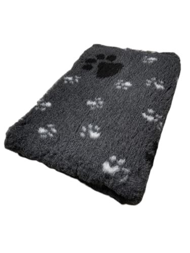 Krambambulishop.de Vet-Bed Softbed Dry-Bed Hundebett Hundedecke Vetbed Trockenbett rutschfest 30mm (Dunkelgrau, 100cm x 80cm)