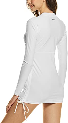 Tsla FSZ04 Women'S Half-Zip Front Rash Guard, Upf 50+ Side Adjustable Long Sleeve Swim Shirts thumb #2