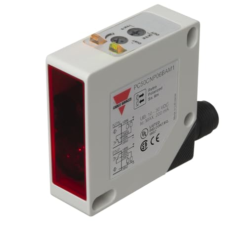 Carlo Gavazzi Rectangular Optical Sensor, Polarized Retroreflective, Range 6000mm, NPN Output, Connector