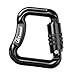 Aosekaa Rock Climbing Carabiner Lock Carabiner Clip, Heavy Duty Lightweight Hardware Equipment for Hiking Outdoor Activities Hammock, Black