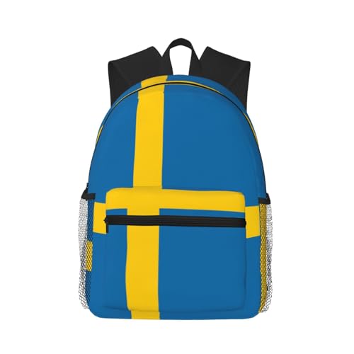 Mochila de viaje con bandera sueca ideal para el campus y la oficina