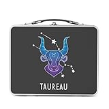 IMPRIMÉ EN FRANCE : Affichez votre style dès le déjeuner. Cette boîte est personnalisée dans notre atelier en France. Le visuel Taureau Signe Astrologie Prevision Stellaire Céleste Solaire Sideral Etoile est imprimé sur une plaque en aluminium haute définition fixée sur le couvercle pour un rendu métallique brillant et durable.