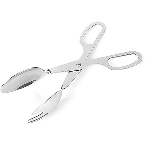 Vikenner Stainless Steel Salad Serving Tong Durable Barbecue Buffet Salad Pastry Food Tong Scissors Type - 8 Inches / 20 cm Cover