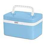 Medicine Lock Box for Safe Medication Storage - Childproof Prescription Bottle Organizer - Lockable Combination Chest (4 Digit Custom Code) Medicine Cabinet w/Separate Compartments | Storage Lockbox