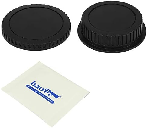 Haoge Camera Body Cap and Rear Lens Cap Cover Kit for Canon EOS EF EF-S EFS Mount Camera Lens Such as Rebel XT XTi XS XSi T1i T2i T3 T3i T4i T5 T5i T6 T6i T6s T7 T7i SL1 SL2 SL3