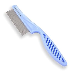 Dog Face Comb, Flea Comb for Dogs, Fine Tooth Tear Stain Remover Metal Comb, Removes Crust, Mucus, and Stains, Face Brush for Poodles & Other Breeds, Grooming Comb for Pets, Large [We Love Doodles]