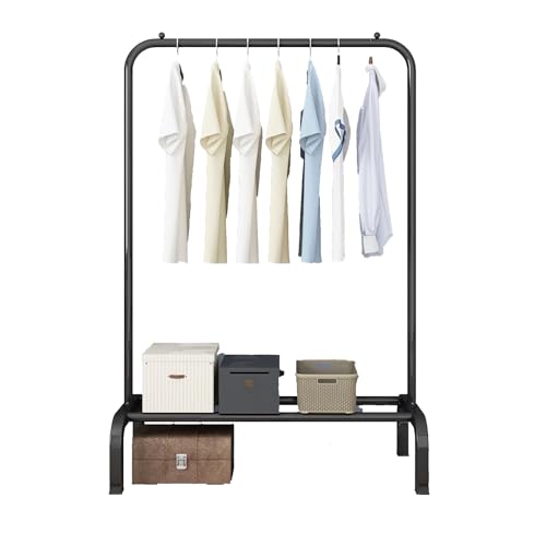 BEYOURCHOI ハンガーラック 洋服掛け ハンガーラック 頑丈 洗濯物干し室内物干し スタイルハンガ ー 組立簡単 頑丈 ハンガー 幅110×奥行40×高150cm (幅110 黒)