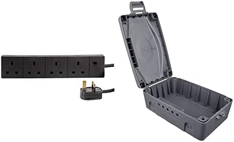 Pro Elec 4 gang 15m extension lead in black