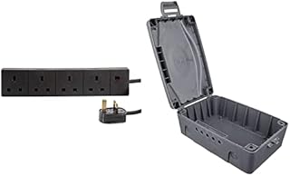 Pro Elec 4 gang 15m extension lead in black