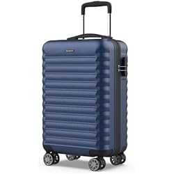Maletas Primark NUMADA - Maleta de Viaje Cabina 55x36x19cm (31L) Upfly XS con Cierre de Combinación y 4 Ruedas Dobles 360. Maleta de Mano Rígida Resistente, Ligera con Interior Compartimentado | Azul Marino