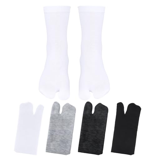 TIESOME 4 Paar Flip Flop Socken, 34-40 Socke Sandalen Sandalensocken Tabi Socken für Männer und Frauen Niedrig Geschnitten Dehnbar Bequeme Crew