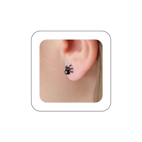 Andelaisi Punk Black Spider Earrings Black Horror Spider Studs Earrings Vintage Tiny Spider Earrings Gothic Spider Funny Earrings Jewelry for Women