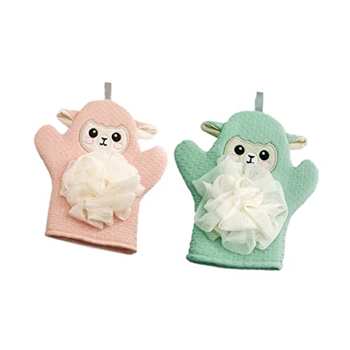BELLIFFY 2個カートゥーン柄 入浴用手袋 子供用 ベビーバスボール かわいいバス手袋 漫画シャワーボール ちゃん肌に優しい洗い心地