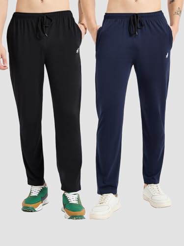 Image of Modeve Men Solid Cotton Blend Track Pant for Summer Pack of 2