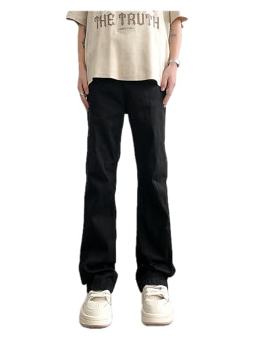 Jeans Pants Trouser Denim Retro Micro Horn Men's Black High Street Casual Long Simple and Versatile3