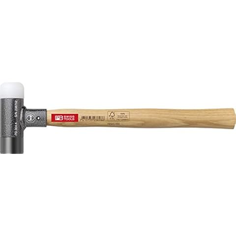 PB Swiss Tools Rückschlagfreier Hammer PB 304.4 | Swiss Made | Kombinierter Schon- und Schlosserhammer mit Stiel aus Hickory-Holz, Kopfdurchmesser 35 mm Cover