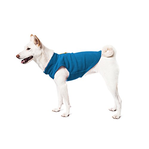 Image of Gooby Fleece Vest Dog Sweater - Deep Blue, X-Large - Warm Pullover Fleece Dog Jacket with O-Ring Leash - Winter Small Dog Sweater Coat - Cold Weather Dog Clothes for Small Dogs Boy or Girl (Pack of 2)