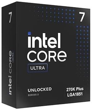 Exclusive Intel Core Ultra 7 Processor 270K Plus Arrow Lake, LGA 1851, 24 Cores 8P + 16E, Up to 5.50 GHz, Equipped with 36 MB Cache, Box Version BX80768270K/AZ