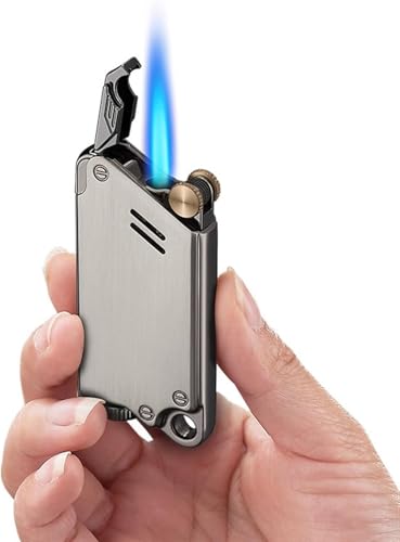 Encendedor portátil recargable con rueda de metal dorado miniatura 2