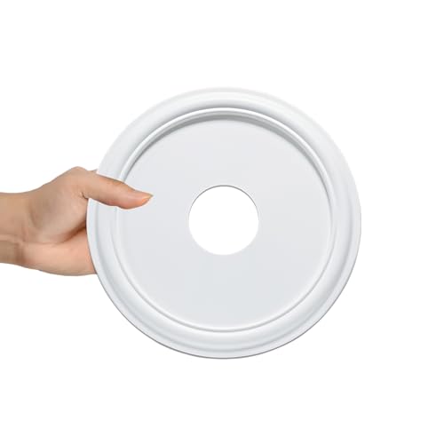 Image of Molded Nylon Ceiling Medallion for Light Fixtures and Ceiling Fans White 16 inchOD x 4 inchID x 3 /4 inchP (Fits Canopies up to 12-3 /8 inch)