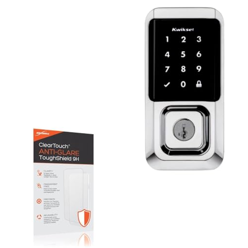 BoxWave Screen Protector Compatible With Kwikset Halo Touchscreen Deadbolt - ClearTouch Anti-Glare ToughShield 9H (2-Pack), Anti-Glare 9H Tough Flexible Film Screen Protector