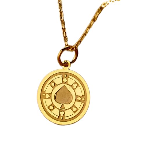 Collier en argent 925 quatre as plaqué or, un bijou de poker raffiné