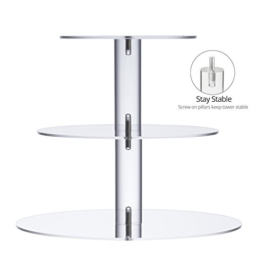 Utenlid Acrylic 3-Tier Round Stacked Party Cupcake...