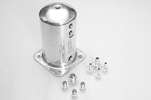 Autobahn88 Universal 1.5L Cylindrical Surge Tank, Includes AN Adapter In=AN6, Out=AN8, Push-on Barb Adapter In= 8mm (5/16