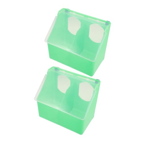 WEKAMOS Lot De 2 Mangeoires à Pigeons Suspendues à Double Ouverture avec Couvercle, Bol Multifonctions en Plastique Abs, pour Alimentation Et Abreuvoir Cages, Élevage Extérieur Et Intérieur