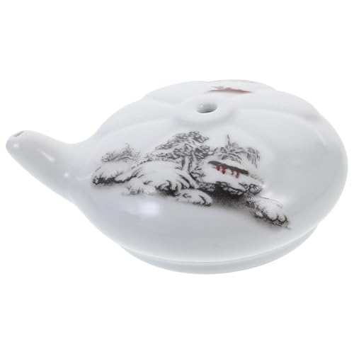 MUELODSIC Gotero de Agua para Caligrafía China Tintero de Cerámica Pintado a Mano Pequeño y Portátil Accesorio de Escritura Tradicional Plato Redondo para Pintura y Tinta