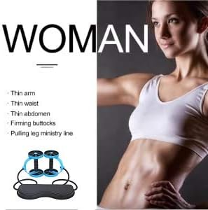 Miniatura 4 de Rueda de rodillo abdominal para hombre con banda de resistencia para mujer, entrenadores abdominales flexibles, rodillos dobles, gimnasio en casa,