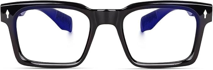 Image of Classic Style Men Demo ARC Glass Blue Light Blocking Retro Square Eyeglasses Computer Gaming Acetate Eyewear Frames Anti Glare Unisex medium