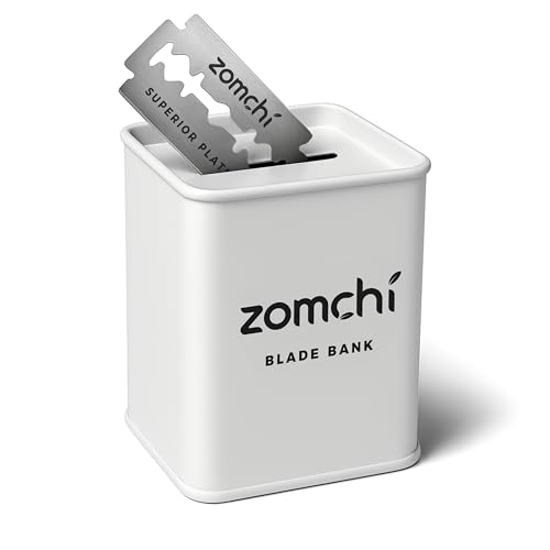 ZOMCHI Contenedor de Cuchillas - Almacenamiento Cuchillas de Afeitar - Contenedor de almacenamiento para hojas de afeitar de seguridad de doble filo - Blanco