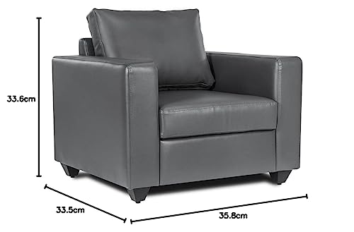 Image of Wakefit Sofa Set | 3 Year Warranty | Sofa 1 Seater, 1 Seater Sofa for Living Room, Wooden Sofa Set, Sofa Set Single Seater - Napper(Jindal : Thundercloud)