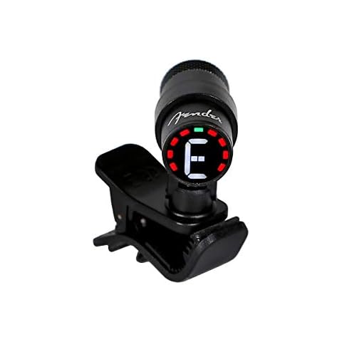 Fender©"Bullet" Chromatic Clip-On Tuner For Guitar/Bass - LED Color Screen - Color: Black Cover