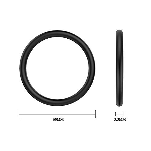 Kit 3 Anéis Penianos De Borracha - Preto