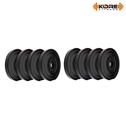 Image of Kore PVC Combo 3-SL Home Gym Set with One 3 Ft Curl Rod and One Pair Dumbbell Rods Comes with Gym Accessories (16)