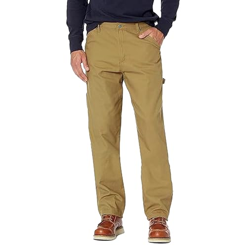 Men's Lined Carpenter Jean Men's Tough Comfort Regular Pants Lightweight Multi-Pocket Washed Pants
