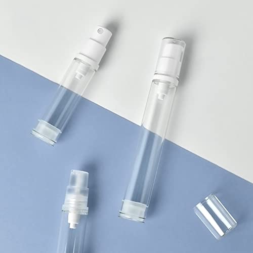 FSSTUD 10 Stück transparente luftlose Pumpflaschen leere Vakuum Lotion Spender Reise Creme Pumpe Behälter Nachfüllbare Kosmetik Aufbewahrungsfläschchen 10ml