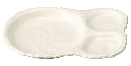 Bandeja divisoria de cerámica blanca miniatura 1