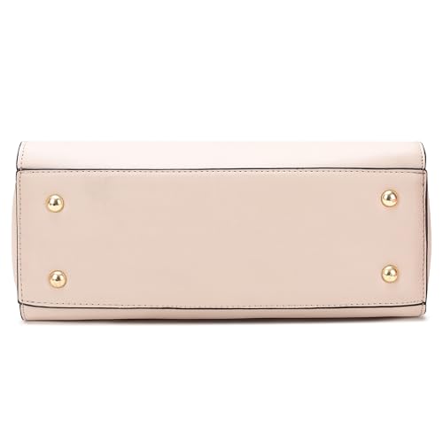 Image of HAWKWOOD Women's Premium PU Leather Structured Handheld Bag with Adjustable Shoulder Strap | Multi-Compartment Office & Casual Tote | Elegant Top Handle Purse for Daily Use
