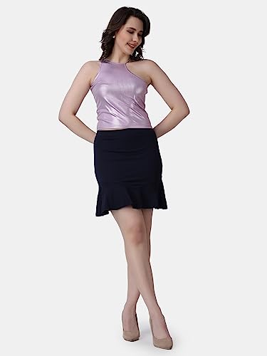 Image of POPWINGS Casual Twill Frill Knee Length Pencil Skirt for Women || Stylish Summer Skirt for Women || Knee-Length Skirt for Women || Semi-Formal Women Skirt