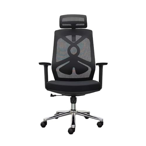 Image of Executive Chairs Ergonomic Mesh Office Chair, Revolving Chair with Cushion Seat, Adjustable Height - Black