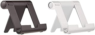 Amazon Basics Multi-Angle Portable Stand for Tablets, E-readers and Phones - Black & Multi-Angle Portable Stand for Tablets, E-readers and Phones - Silver