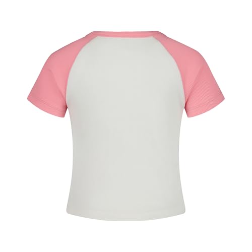 Image of Roxy Girls' Short Sleeve Snug Fit Ribbed Tee, Crew Neck Graphic T-Shirt, Soft & Comfortable
