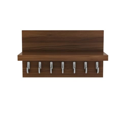 Image of Solid Sheesham Wood Key Stand for Wall | Wooden Key Holder for Home | Key Hanger | Home Decorative Keychain Holder with 7 Hooks (Honey Finish)
