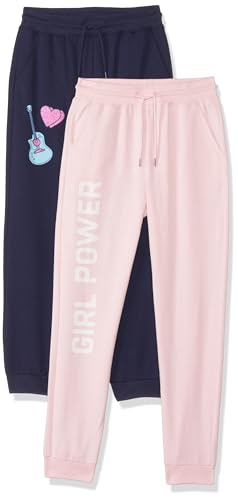 Image of Amazon Brand - Symbol Girls Girls 100% Cotton Printed Track Pants (Joggers) | Pack of 2