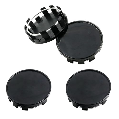Opuweiy Wheel Center Caps, Outer Diameter 54mm, Card Diameter 50mm, Rustproof Car Rim Decoration and Protection Caps, 4 PCS (Black)